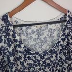 Loft  XL Navy Flowers Pullover Thin Sweater Top Plus Photo 1