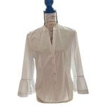 Veronica Beard  Women’s Size 6 White Button Up Blouse with Bell Sleeves Photo 0