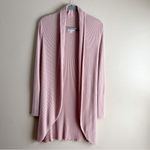 Leith  Ribbed Shawl Cocoon Open Front Cardigan Sweater in Dusty Rose Pink, XS‎ Photo 2