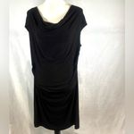 Tiana B  black cowl neck ruched sides black dress size XL petite Photo 1