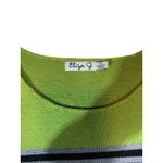 Eliza J  Striped Knit Dress Lime Green Black Gray Long Sleeve Pockets M Photo 2