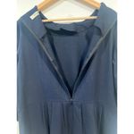 Korean Fashion DoDry Linen Semi Formal Dress Medium Navy Blue Business Casual Photo 5
