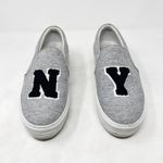 [Joshua Sanders] Gray Navy NY Felt Embroidered Slip On Platform Sneakers Size 10 Photo 2