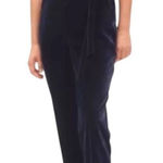 Gap Faux Wrap Velvet Jumpsuit Midnight Navy Blue Size M Tall Holiday Party Boho Photo 0