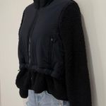 James Perse Yosemite Mixed Media Sherpa Jacket Puffer Fleece Medium Black Chic Photo 5