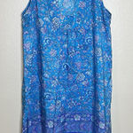 Calypso St. Barth  100% Silk Dress M Blue floral Preppy Resort Boho y2k coquette Photo 0