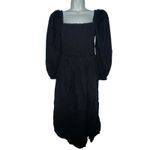 J.Crew  Smocked Puff Sleeve Dress Poplin M Tall Cotton Flowing Romantic Boho Midi Photo 1