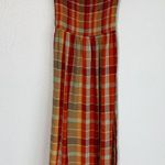 Urban Outfitters Monica Plaid Smocked Off-The-Shoulder Midi Dress Sz XS Photo 4