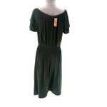 Loft NWT  Solid Green Blouson Airy Midi Dress Size 16 Photo 6