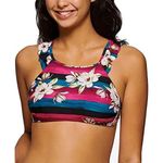 Hula Honey  Juniors Sweet Bloom Striped Bikini Top Pink Black Size M New Photo 0