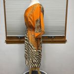 Bisou Bisou 8 // NWT Orange Tiger Stripe Print One Shoulder Mini Dress Photo 5