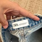 ZARA denim cut off distressed jean shorts blue size 6 Photo 4