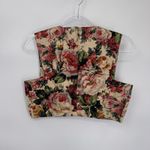 ZARA  Romantic Cottagecore Floral Crop Top Womens Medium Tan Pink Photo 3