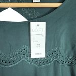 Loft NWT Plus Women’s Eyelet Open Back Keyhole Blouse Dark Green Size 18 Photo 9