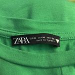 ZARA  Kelly Green Knotted Front Cropped Tee M Classic Rainbowcore Boho Photo 6