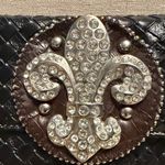 None Black Woven Wallet with large Fleur-de-Lis Accent Photo 10