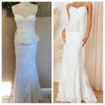 NWOT Lulus Eternal Passion White Lace Bustier Peplum Mermaid Maxi Dress Photo 1