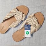 Universal Threads Universal Thread Womens Size 10  Tan Louise Print Knotted Sandals Slip On NWT Photo 0
