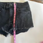 American Eagle Hi-Rise Shortie Black Lace Detailed Denim Shorts Size 0 Photo 11
