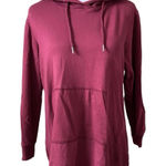 Serra  Hooded Burgundy Red Sweatshirt Dress LARGE Streetwear Casual Y2k Photo 0
