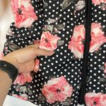 Chico's Puffer Jacket Medium Floral Polka Dot Lightweight Photo 3