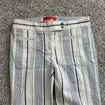 Anthropologie Cartonnier cream & navy blue striped Charlie crop flare pants, 6 Photo 2