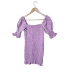 Faithfull the Brand Faithful the Brand Annibelis Linen Mini Dress Lilac Puff Sleeves Size Small Photo 3