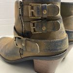 NICOLE Women’s Western Boots Distressed Style Sage 7.5 M Black & Gold Gold Photo 5