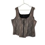 Torrid Studio Black Double Knit Jacquard Square Neck Zip Front Corset Top 3X Photo 1