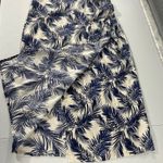 Panama Jack Linen Blend Wrap Skirt Blue White Tropical Leaves Women Size S Photo 5