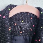 Anthropologie Worth Black Neon Popcorn Tweed Lightweight Wool Coat Photo 5