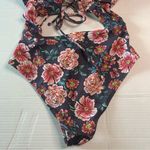 Shade & Shore  Floral One Piece Bathing Suit With Cutouts Size 38C Photo 4