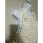 Ecote  URBAN‎ OUTFITTERS Eyelet Lace Tie Strap Tank Top Cream Crochet Boho S Photo 3