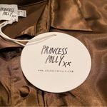 Princess Polly NWT  Women’s Brown Ruched Notched Collar Blouse Size 8 Photo 6