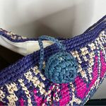 Free People  Clover Drawstring Straw Woven Bucket Bag Colorful Boho Photo 4