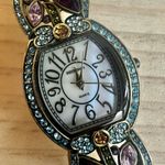 Heidi Daus Pastel Crystal Watch with Aqua Leather Strap Blue Photo 2