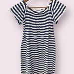 Motherhood Maternity Blue and White Striped Off Photo 4