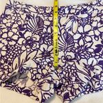 New York And Company  Linen Blend Tropical Floral Shorts Women’s Sz 2 Purple White Photo 11
