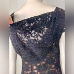 Connected Apparel  Black Lace Midi Dress Size 8 Photo 8