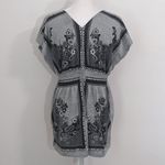 Almost Famous  Gray and Black Boho Top Size Large Smocked Boho Top Photo 3