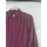 Max Studio Tiered Peasant Prairie Dress Women XS Burgundy Cottage Victorian Boho Photo 7