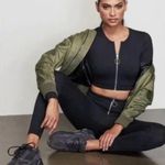 Good American Sz 2 Women's Black Warrior Front Zip Matching Set 7/8 Leggings Photo 0