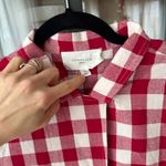 Tuckernuck  Pomander Place Apple Red Gingham Scarlett Button Down blouse top long Photo 2