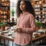 J.Crew Hoodie Pockets Red White Stripe Long Sleeve Front Pockets Relaxed SZ Lg Photo 1