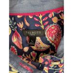 Talbots Navy Pink Paisley Floral Button Up Collared Blouse Top Size LP Photo 3