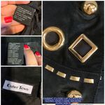 Outer Town VINTAGE 1980'S  BLACK SUEDE W/GOLD GROMMETS SKIRT SET (12) Photo 12