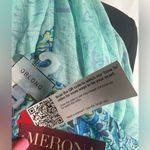 Merona Oblong Scarf Paisley Blue Green Multicolor Lightweight Sheer Polyester Photo 3