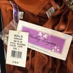 Hailey Logan Adrianna Papell Formal Dress Ruched Satin Rhinestone Copper Brown L Photo 3