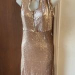 Custom dragon sequin cocktail midi dress Gold Size M Photo 0