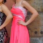 Hot Pink One Sholder Sparkly Prom Dress Size 2 Photo 3